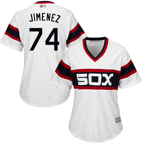 White Sox #74 Eloy Jimenez White Alternate Home Women's Stitched MLB Jersey